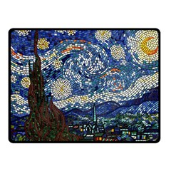 Mosaic Art Vincent Van Gogh s Starry Night Two Sides Fleece Blanket (small) by Sarkoni