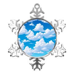 Sky Clouds Blue Cartoon Animated Metal Small Snowflake Ornament