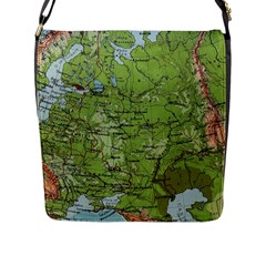 Map Earth World Russia Europe Flap Closure Messenger Bag (l) by Bangk1t