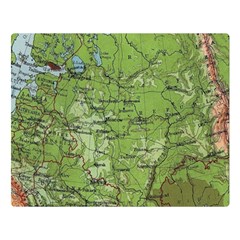 Map Earth World Russia Europe Two Sides Premium Plush Fleece Blanket (large) by Bangk1t