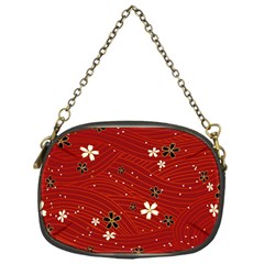 Flower Washi Floral Background Chain Purse (one Side)