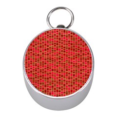 Geometry Background Red Rectangle Pattern Mini Silver Compasses