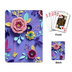 3d Flowers Pattern Flora Background Playing Cards Single Design (rectangle) by Bedest