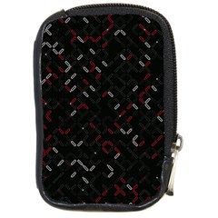 Abstract Dark Pattern Minimal Compact Camera Leather Case