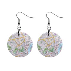 London City Map Mini Button Earrings