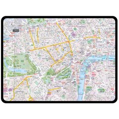 London City Map Two Sides Fleece Blanket (large) by Bedest