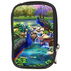 Peacocks  Fantasy Garden Compact Camera Leather Case by Bedest