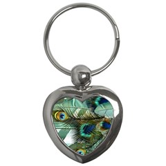 Peacock Feathers Key Chain (heart)