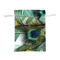 Peacock Feathers Lightweight Drawstring Pouch (m) by Bedest