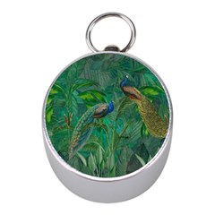 Peacock Paradise Jungle Mini Silver Compasses