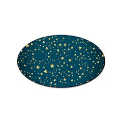 Star Golden Pattern Christmas Design White Gold Sticker Oval (10 Pack) by Ravend