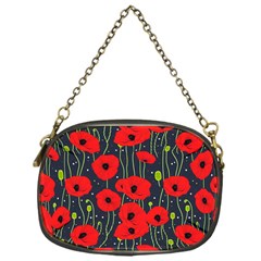 Background Poppies Flowers Seamless Ornamental Chain Purse (one Side)