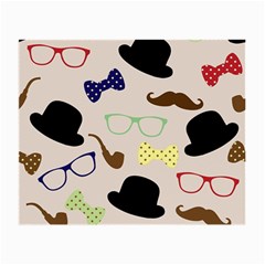 Moustache-hat-bowler-bowler-hat Small Glasses Cloth (2 Sides) by Ravend