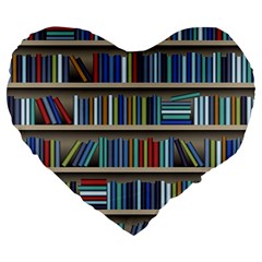 Bookshelf Large 19  Premium Heart Shape Cushions