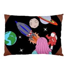 Girl Bed Space Planet Spaceship Pillow Case by Bedest