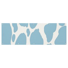 Cow Print, Aesthetic, Y, Blue, Baby Blue, Pattern, Simple Banner And Sign 12  X 4 