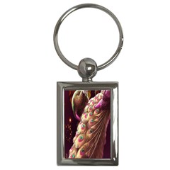 Peacock Dream, Fantasy, Flower, Girly, Peacocks, Pretty Key Chain (rectangle) by nateshop