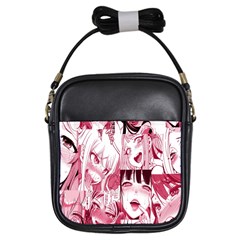 Ahegao Pink, Anime, Girl, Girlface, Girls, Pattern, White, Hd Girls Sling Bag