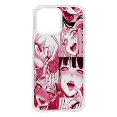 Ahegao Pink, Anime, Girl, Girlface, Girls, Pattern, White, Hd Iphone 14 Pro Max Tpu Uv Print Case by nateshop