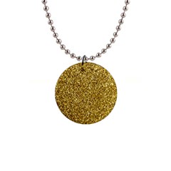 Gold Glittering Background Gold Glitter Texture, Close-up 1  Button Necklace by nateshop