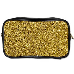 Gold Glittering Background Gold Glitter Texture, Close-up Toiletries Bag (two Sides) by nateshop