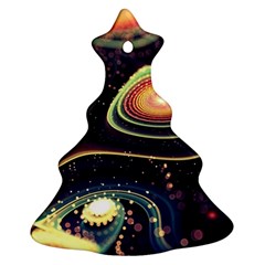 Psychedelic Trippy Abstract 3d Digital Art Christmas Tree Ornament (two Sides)