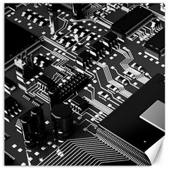 Black And Gray Circuit Board Computer Microchip Digital Art Canvas 16  X 16 