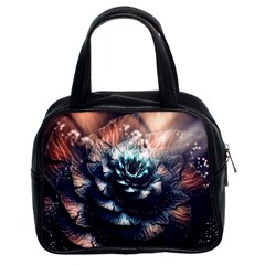 Blue And Brown Flower 3d Abstract Fractal Classic Handbag (two Sides)