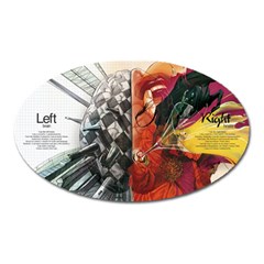 Left And Right Brain Illustration Splitting Abstract Anatomy Oval Magnet