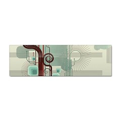 Green Red And White Line Digital Abstract Art Sticker (bumper)