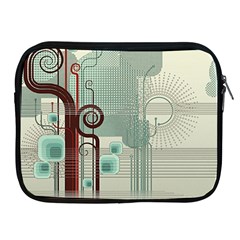 Green Red And White Line Digital Abstract Art Apple Ipad 2/3/4 Zipper Cases by Bedest