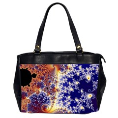 Psychedelic Colorful Abstract Trippy Fractal Mandelbrot Set Oversize Office Handbag (2 Sides)