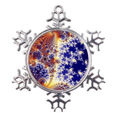 Psychedelic Colorful Abstract Trippy Fractal Mandelbrot Set Metal Large Snowflake Ornament