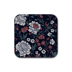 Flower Pattern Rubber Square Coaster (4 Pack) by Bedest