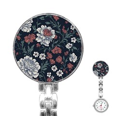 Flower Pattern Stainless Steel Nurses Watch