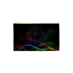 Particles Waves Line Multicoloured Cosmetic Bag (xs) by Proyonanggan