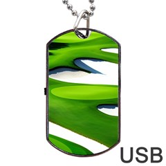 Golf Course Par Green Dog Tag Usb Flash (two Sides) by Sarkoni