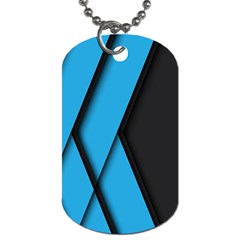 Blue Black Abstract Background, Geometric Background Dog Tag (two Sides) by nateshop