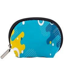 Blue Yellow Abstraction, Creative Backgroun Accessory Pouch (small) by nateshop