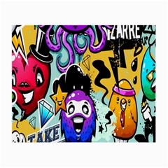 Cartoon Graffiti, Art, Black, Colorful, Wallpaper Small Glasses Cloth (2 Sides) by nateshop