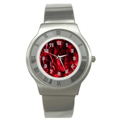 Followers,maroon,rose,roses Stainless Steel Watch by nateshop