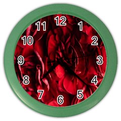Followers,maroon,rose,roses Color Wall Clock by nateshop