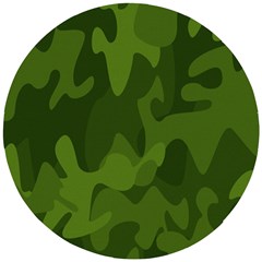 Green Camouflage, Camouflage Backgrounds, Green Fabric Wooden Puzzle Round by nateshop