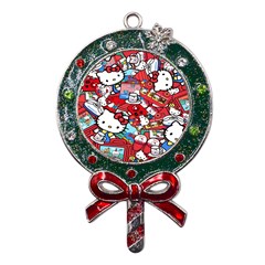 Hello-kitty-61 Metal X mas Lollipop With Crystal Ornament