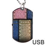 Jeans, Background, Color, Desenho, Shapes, Texture Dog Tag USB Flash (One Side)
