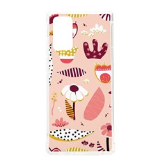 Scandinavian Flat Floral Background Coral Pink White Black Gold Pattern Samsung Galaxy Note 20 Tpu Uv Case by Sarkoni