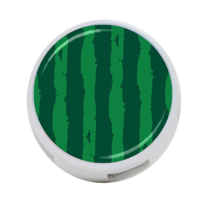 Green Seamless Watermelon Skin Pattern 4-Port USB Hub (One Side)