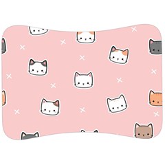 Cute Cat Cartoon Doodle Seamless Pink Pattern Velour Seat Head Rest Cushion by Grandong