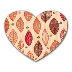 Forest Leaves Seamless Pattern With Natural Floral Heart Mousepad