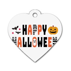 Happy Halloween Slot Text Orange Dog Tag Heart (one Side) by Sarkoni